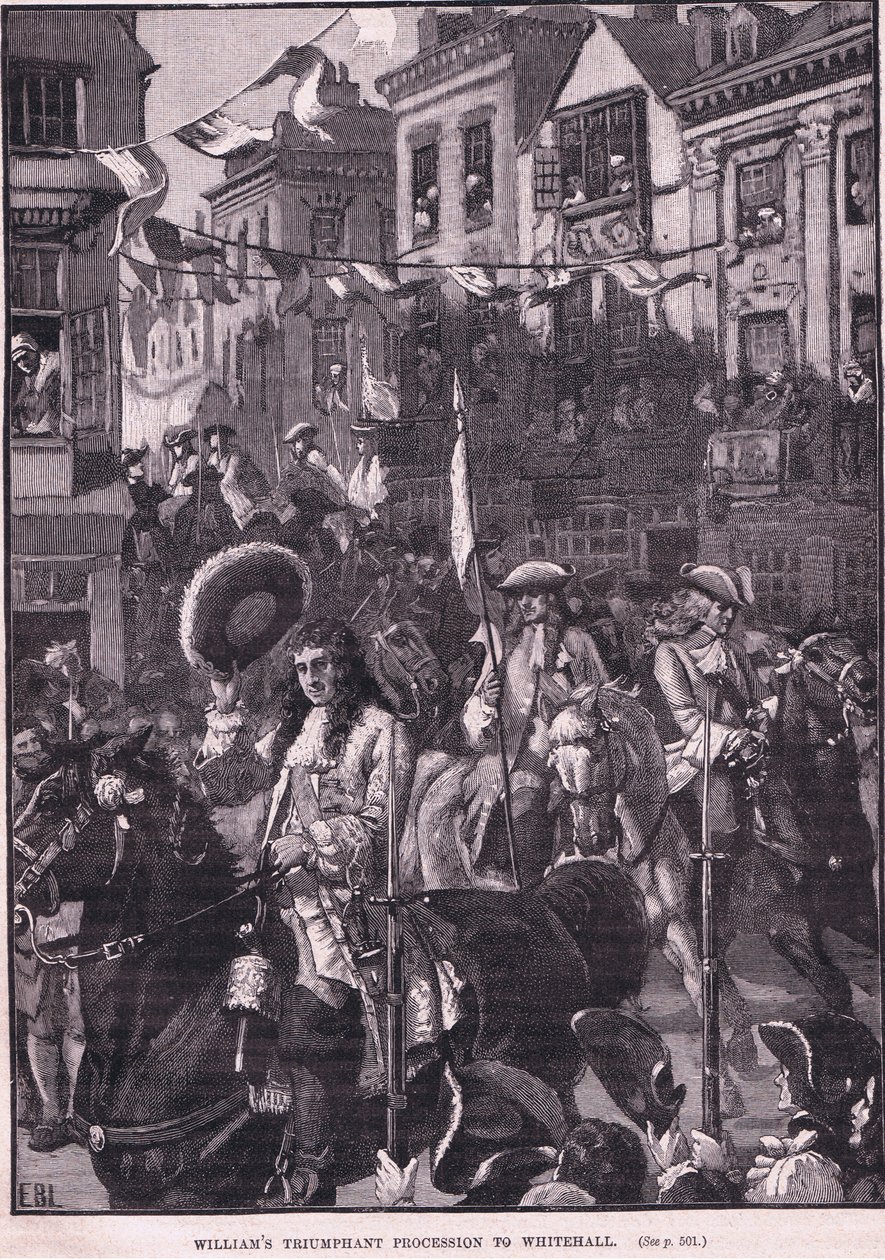 Williams triumferende procession til Whitehall AD 1697 af Walter Stanley Paget