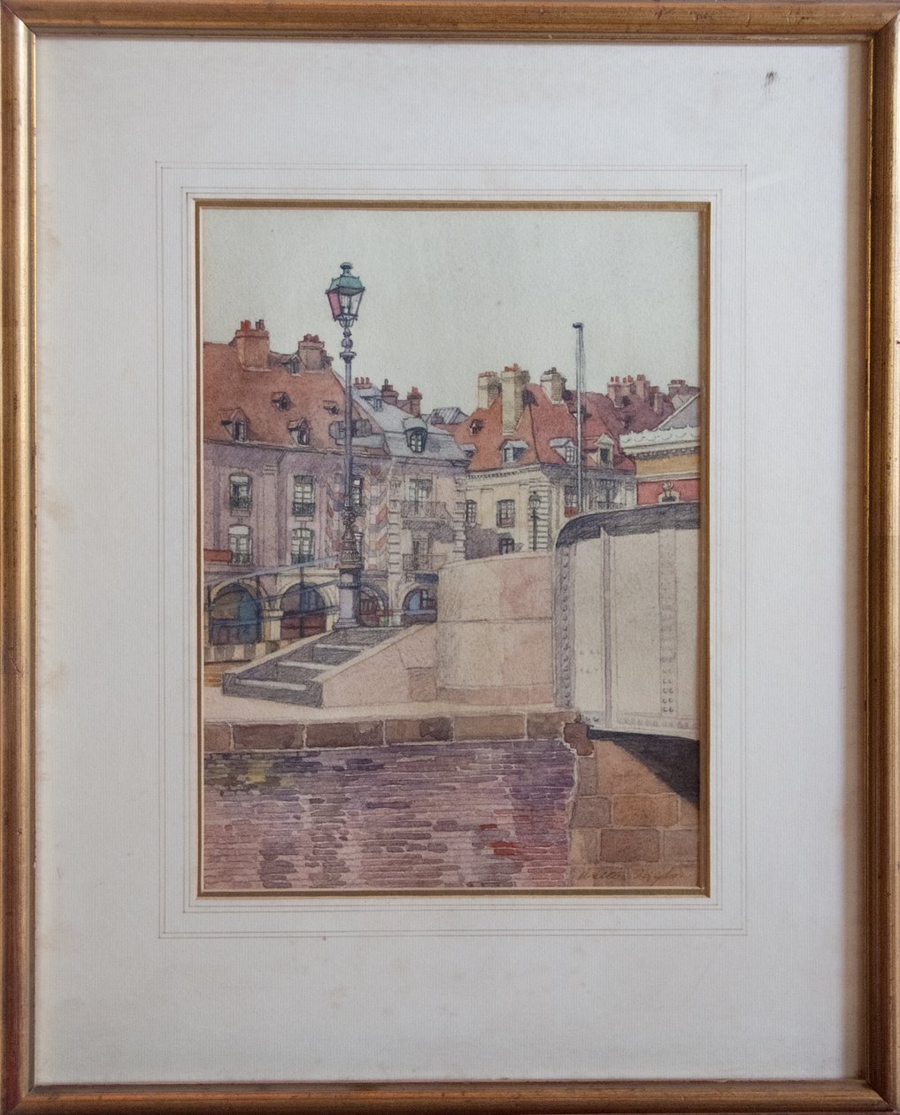 Quai Duquesne, Dieppe (pen & blæk med wc på papir) af Walter Taylor