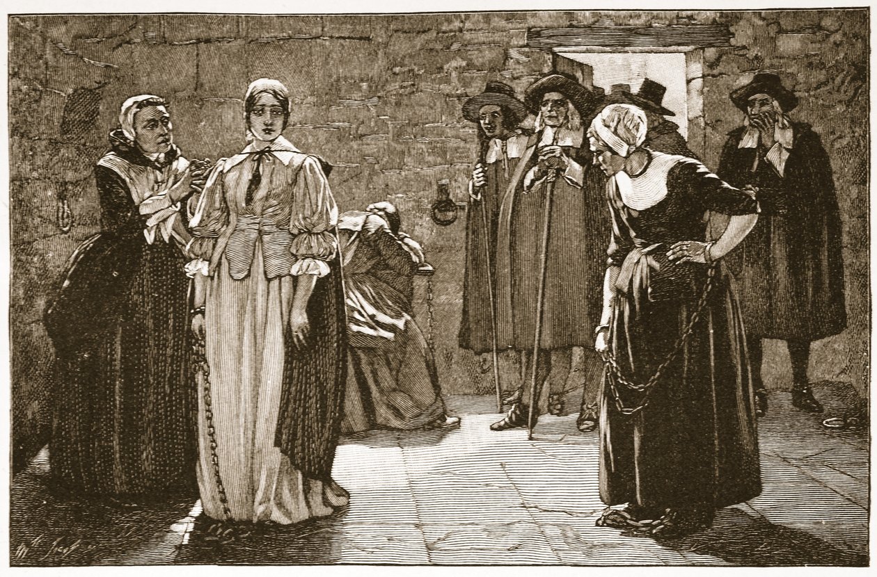 The Sorceresses, en hændelse fra puritansk tid, illustration fra 