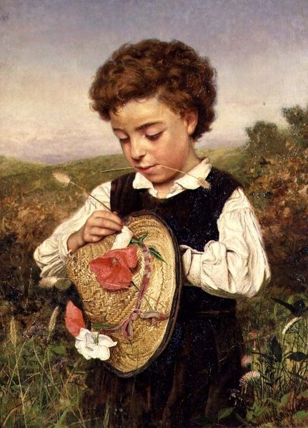 Stråhatten (olie) af Walter Anderson