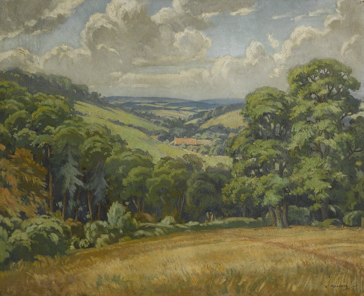 Devon Scene, Near Widdecombe Moor, ca. 1949 (olie på lærred) af Walter Ashworth