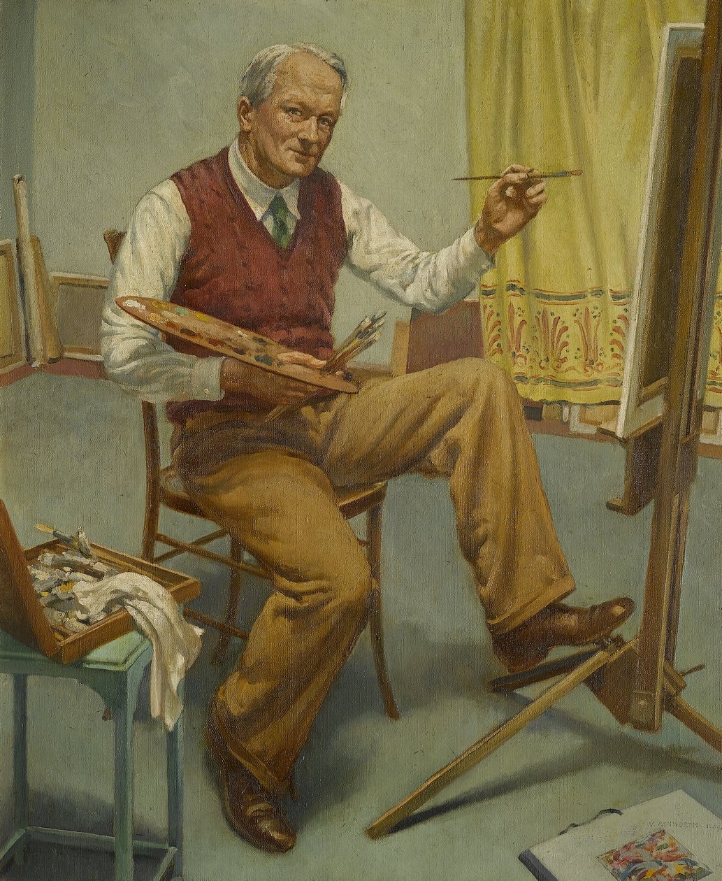 Gennem spejlet nr. 1 (Selvportræt) af Walter Ashworth