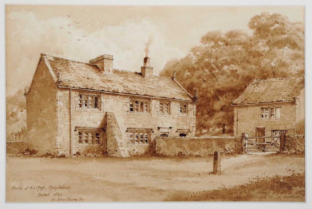 House at Hill Top, Meanwood, ca. 1870 (pen og blækvask) af Walter Braithwaite