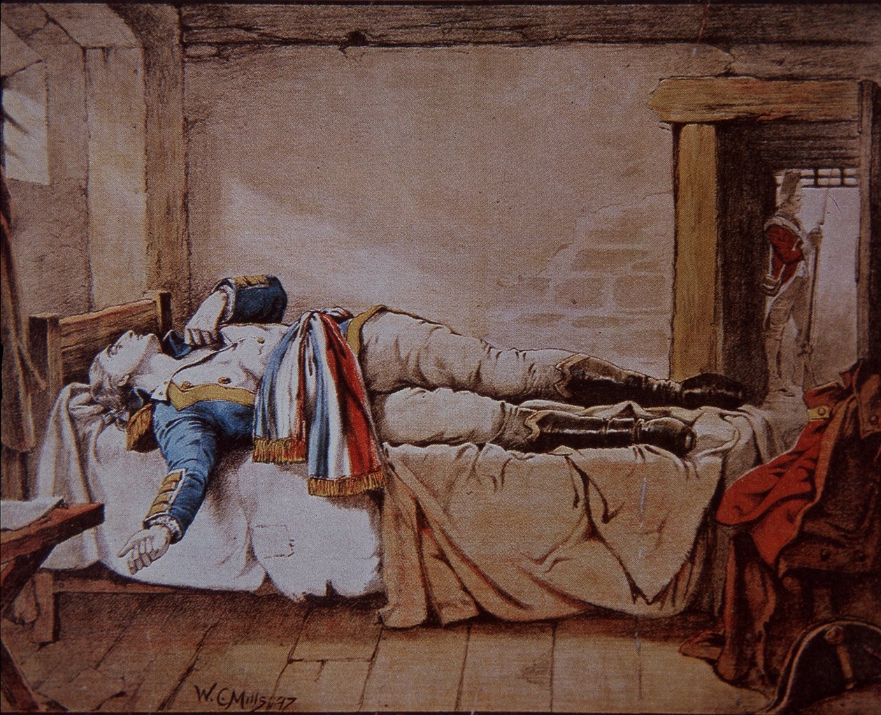 Theobald Wolfe Tone, grundlæggermedlem af Society of United Irishmen, begår selvmord i stedet for at blive hængt af briterne for sin del i en forventet fransk invasion af Irland i 1798 af Walter Charles Mills