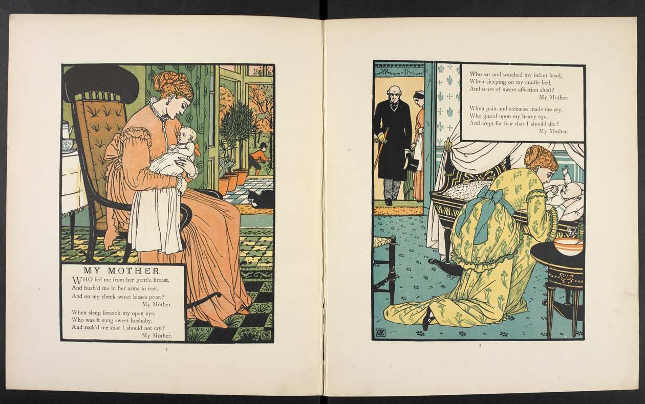 En mor med sin baby. Illustration til historien, 