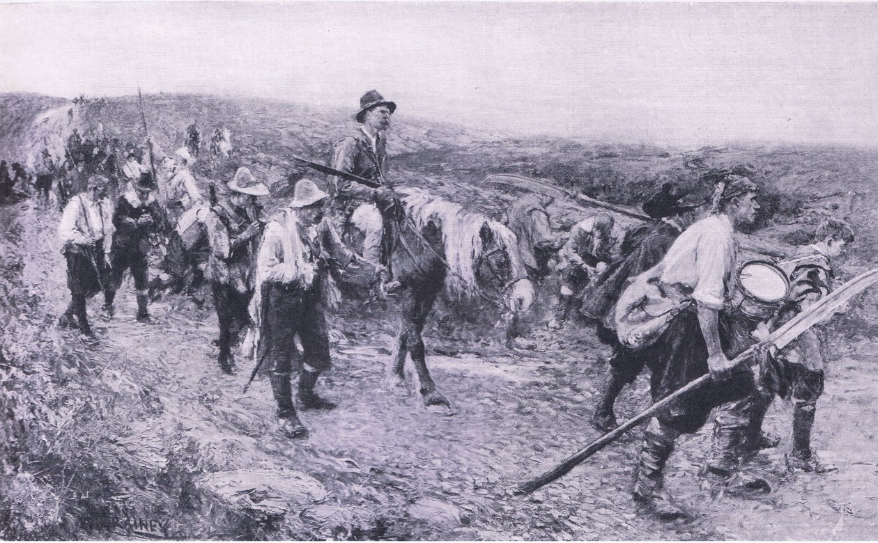 Efter Sedgemoor, illustration fra British Battles on Land and Sea , 1915 af Walter Crane