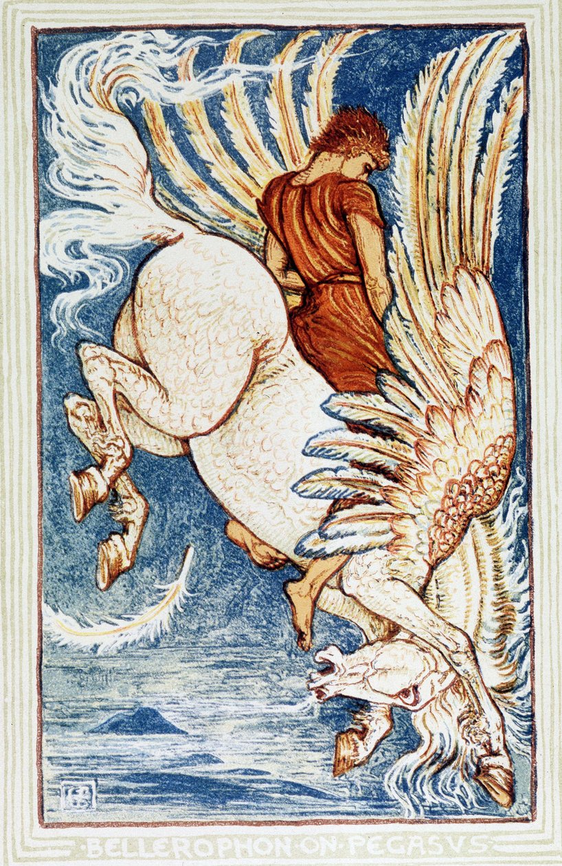 Bellerophon på Pegasus af Walter Crane