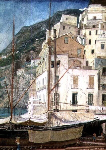 Både i en italiensk havn af Walter Crane