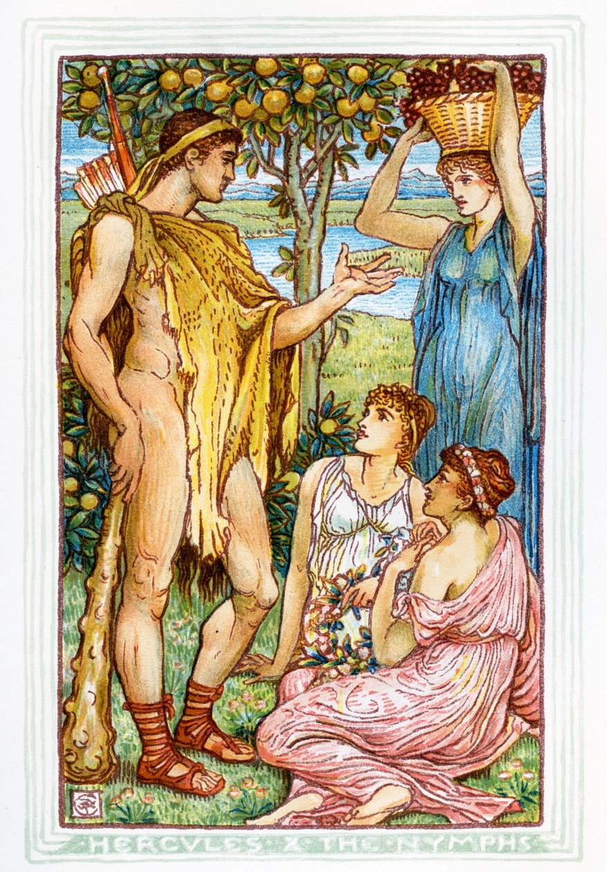Herkules og nymferne af Walter Crane