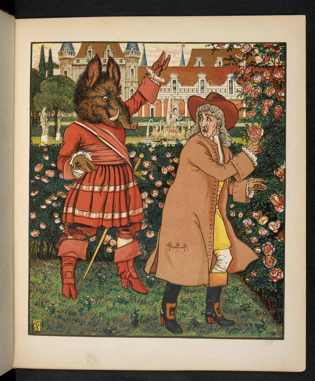 Illustration til Skønheden og Udyret. af Walter Crane