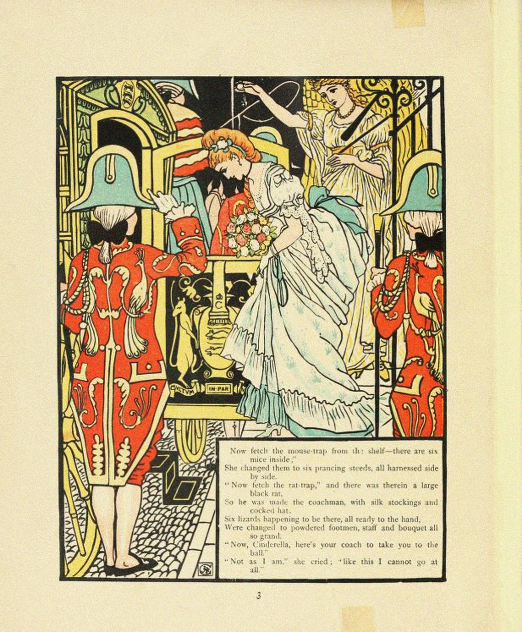 Illustration til Eventyr Askepot af Walter Crane