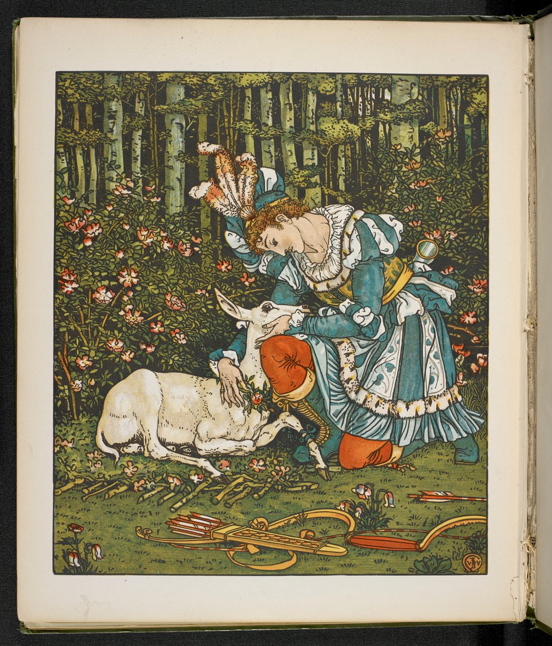 Illustration til historien, Hinden i skoven. af Walter Crane