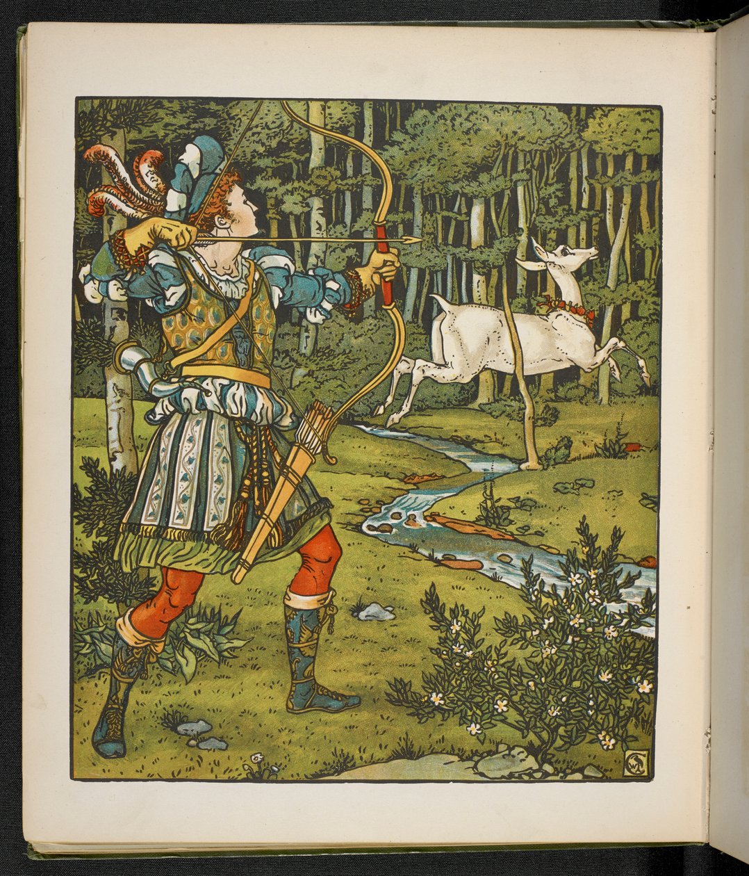 Illustration til historien, Hinden i skoven. af Walter Crane