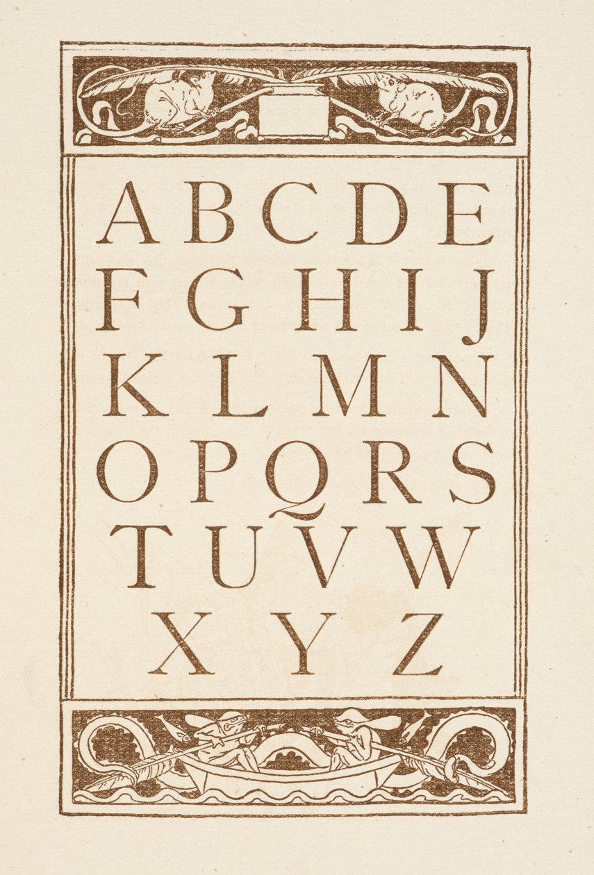 Bogstaver i alfabetet. Den gyldne primer. af Walter Crane