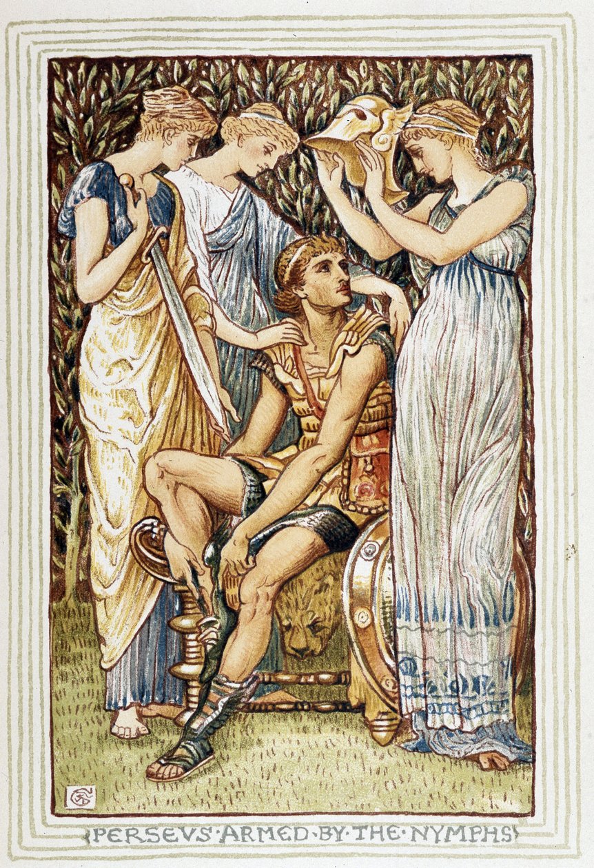 Persee Weapon af Nymphs - i "" En vidunderbog for piger og drenge"" af Walter Crane (1845-1915) af Walter Crane