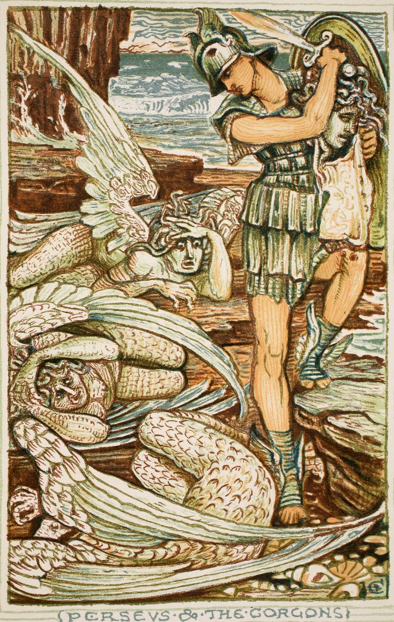 Perseus and the Gorgons, illustration fra 
