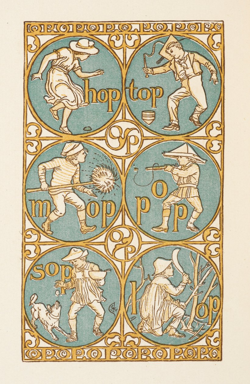Rimende ord, der ender på bogstavet P. Den gyldne grundbog. af Walter Crane