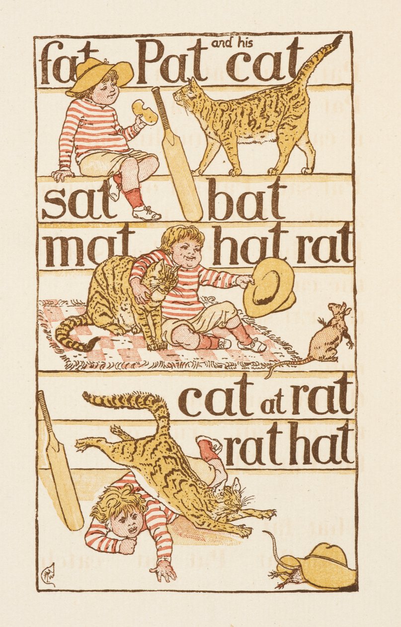 Rimende ord, der ender på bogstavet T. Den gyldne grundbog. af Walter Crane