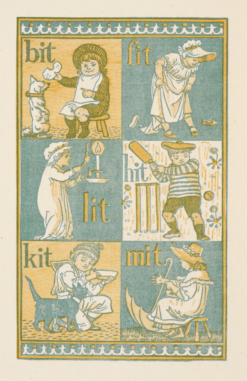 Rimende ord, der ender på bogstavet T. Den gyldne grundbog af Walter Crane