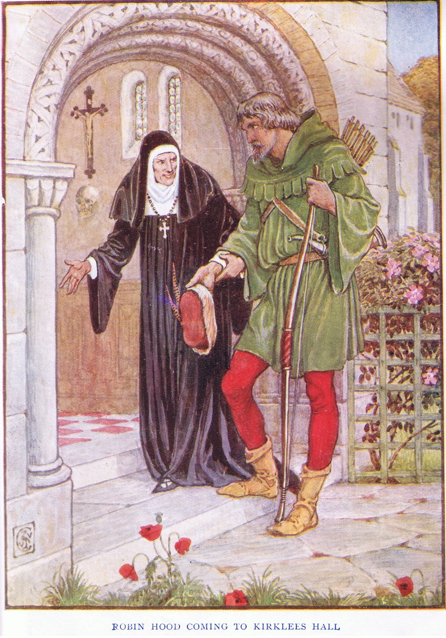 Robin Hood kommer til Kirkley Hall, ca. 1920 af Walter Crane