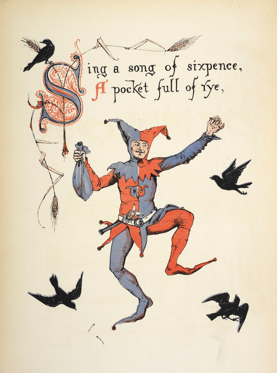 Syng en sang af sixpence, en lomme fuld af rug. af Walter Crane