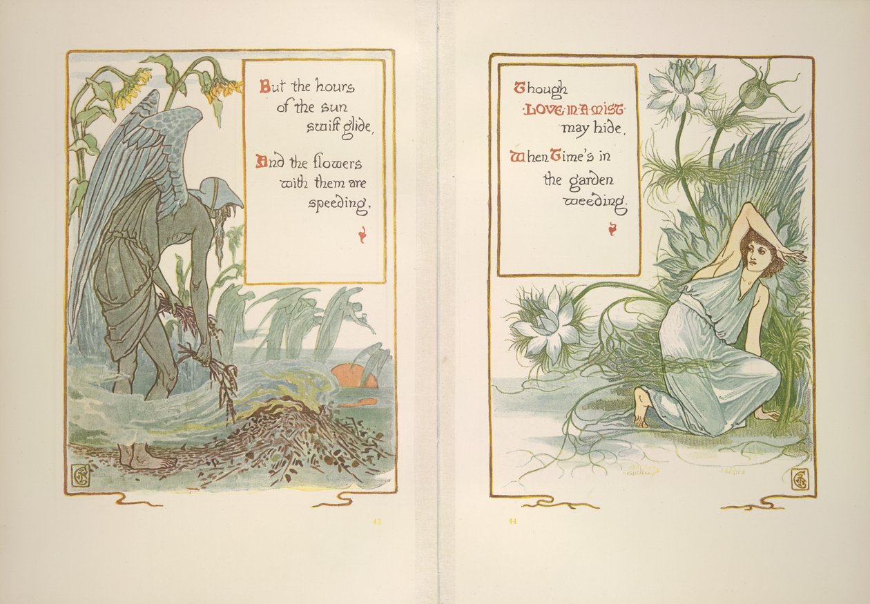 Solnedgang og kærlighed i en tåge af Walter Crane