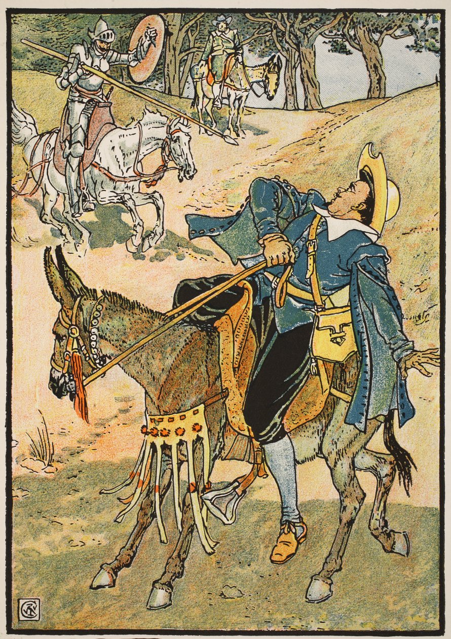 The Rich Winning of the Helmet of Mambrino, illustration fra 