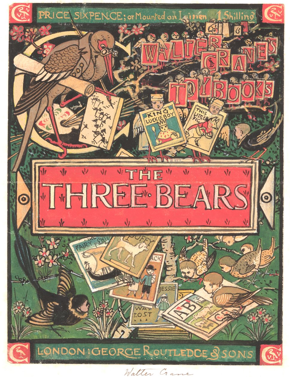 De tre bjørne (akvarel, blæk og blyant på papir) af Walter Crane