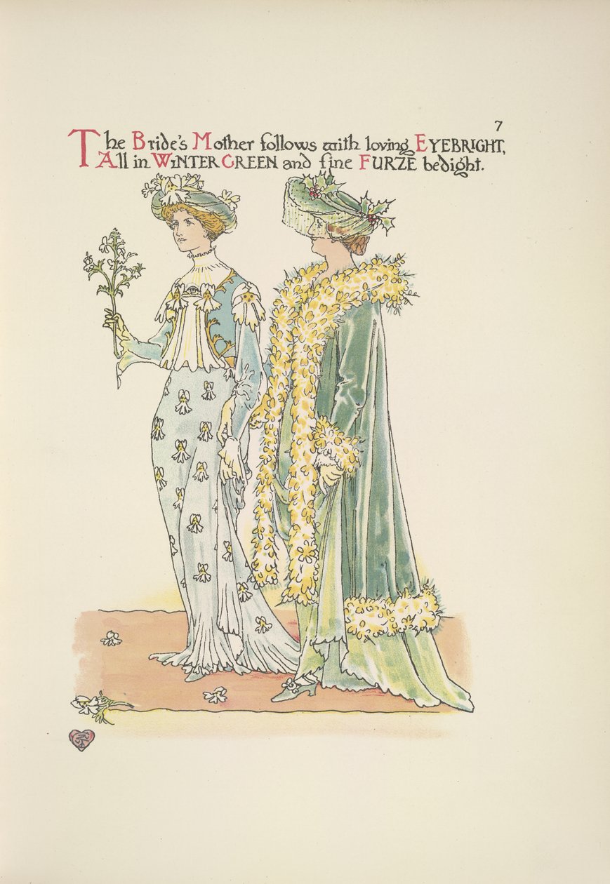 Brudens mor følger med kærligt Øjentrøst af Walter Crane
