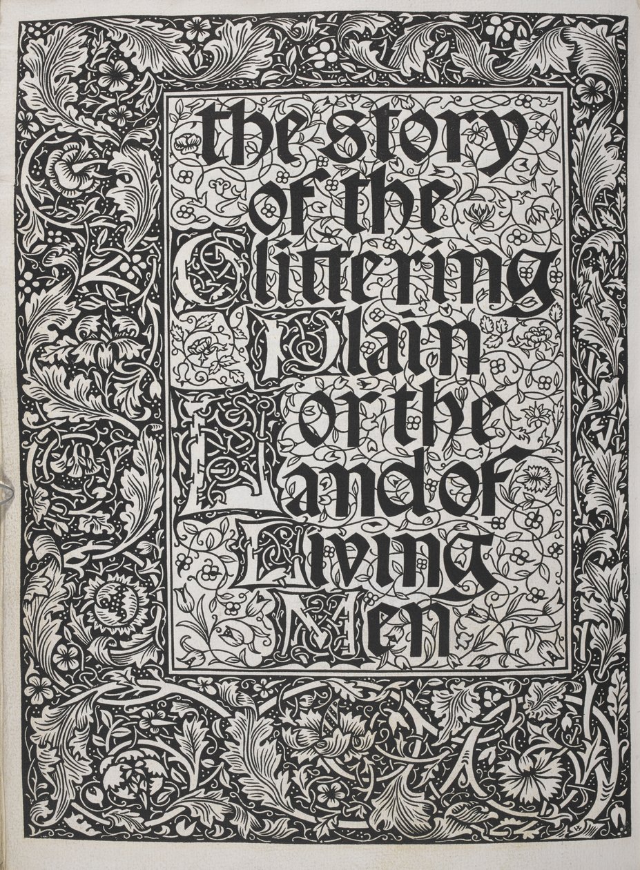 Titelblad dekoreret med blomstermønster. af Walter Crane