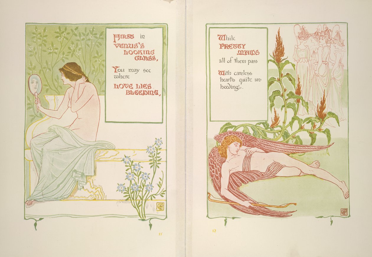 Venus ser glas og tjenestepiger af Walter Crane