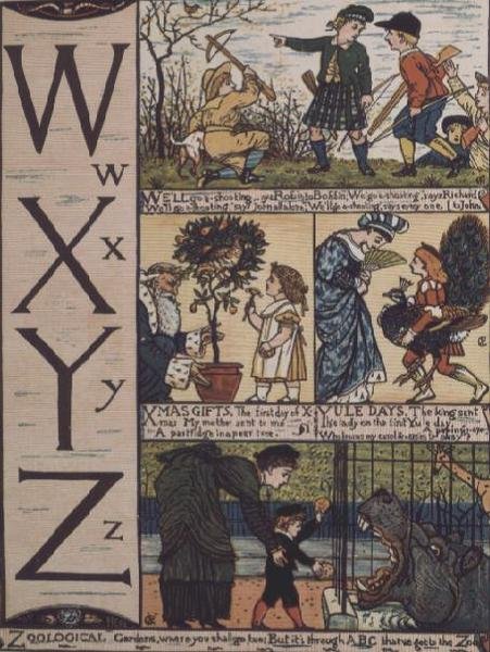 W til Z fra et alfabet baseret på gamle børnerim af Walter Crane