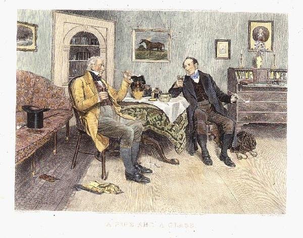 A Pipe and a Glass, udgivet 1896 (akvatint) af Walter Dendy (after) Sadler