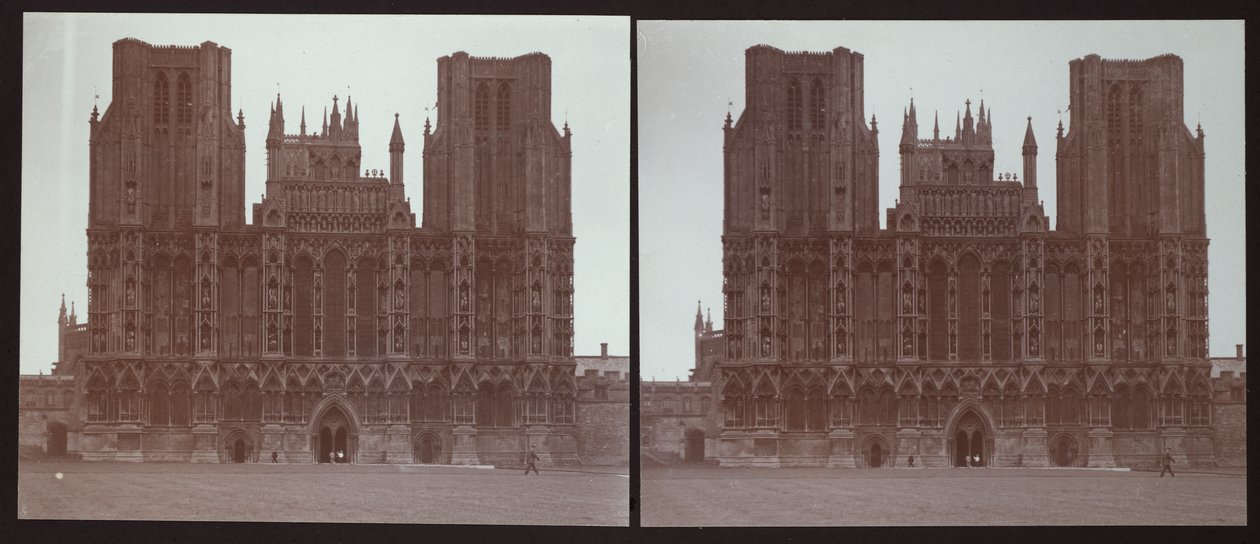 Wells Cathedral, Cathedral Green, Wells, Mendip, Somerset, 1913. af Walter Edward Zehetmayr