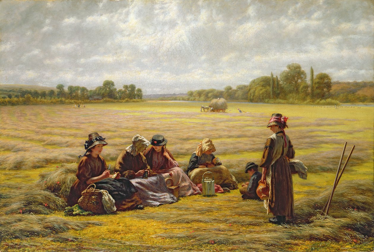 Høstarbejdere hviler sig i solen, Berkshire, 1865 af Walter Field