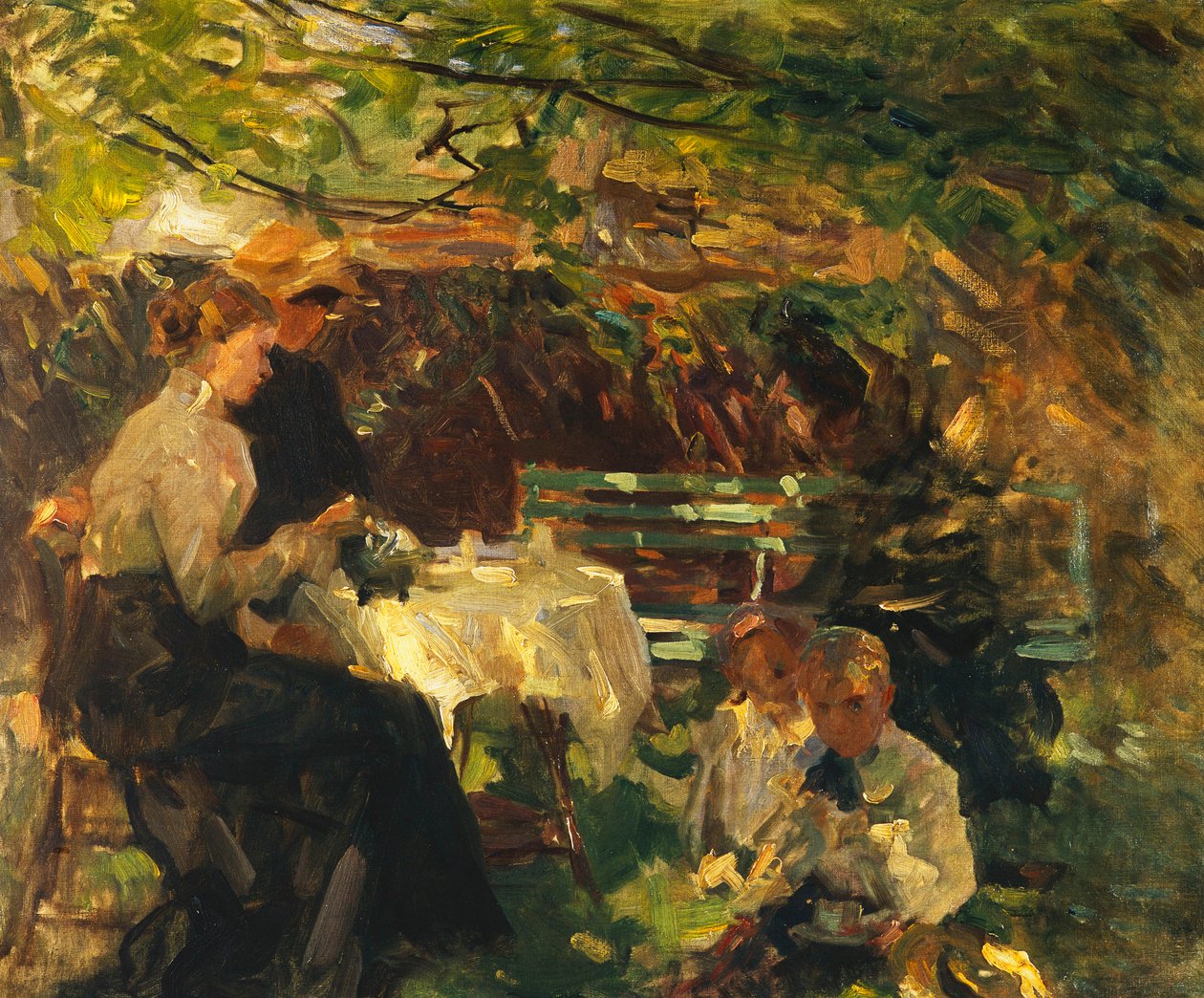 Te i haven, ca. 1902 af Walter Frederick Osborne