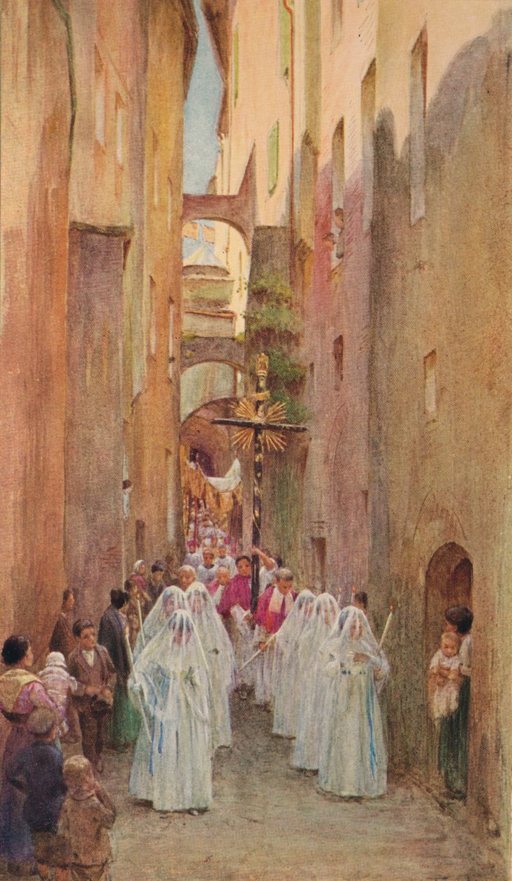 En procession i San Remo, c1910, 1912 af Walter Frederick Roofe Tyndale