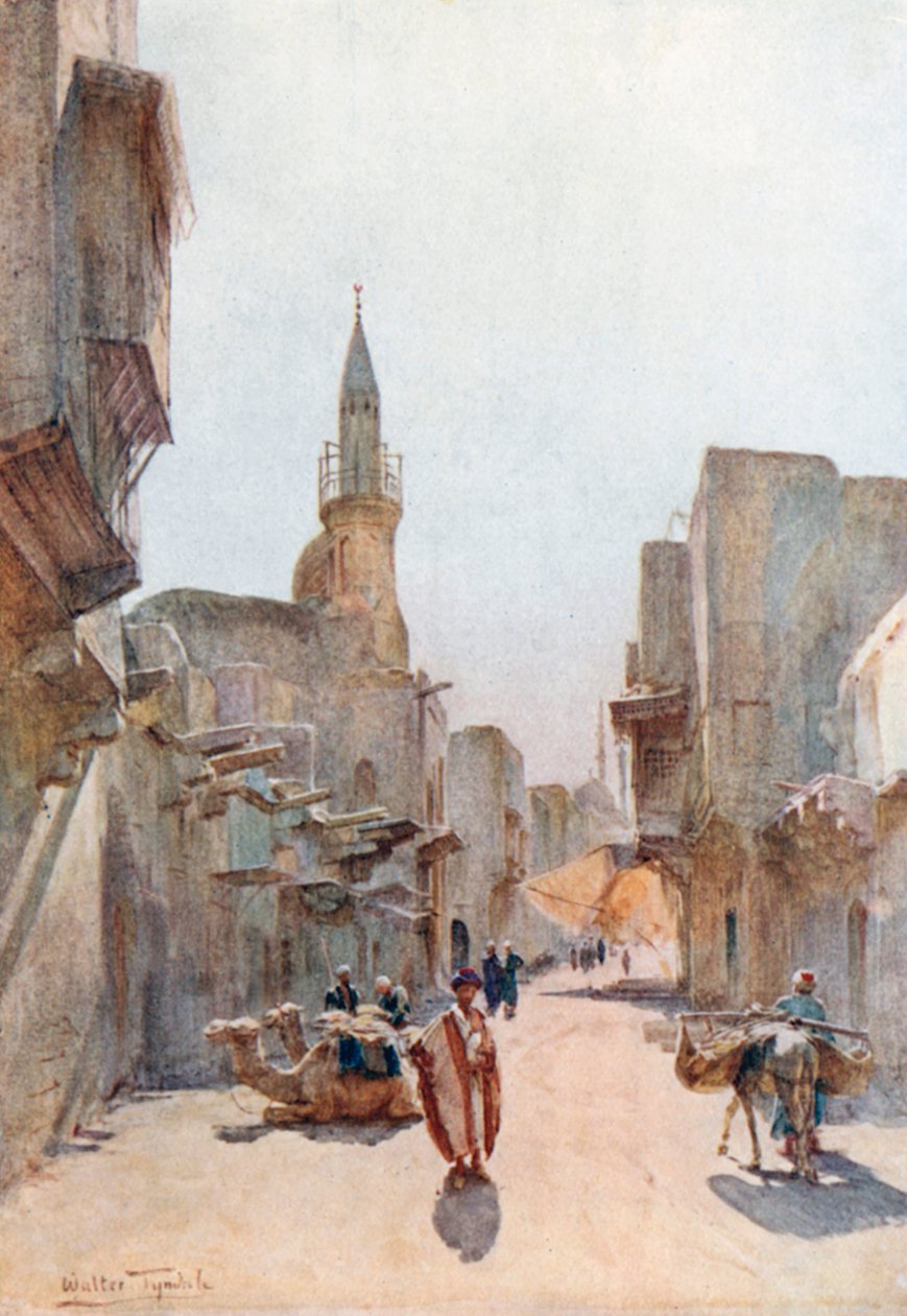 En gade nær citadellet, Cairo (farvelitografi) af Walter Frederick Roofe Tyndale