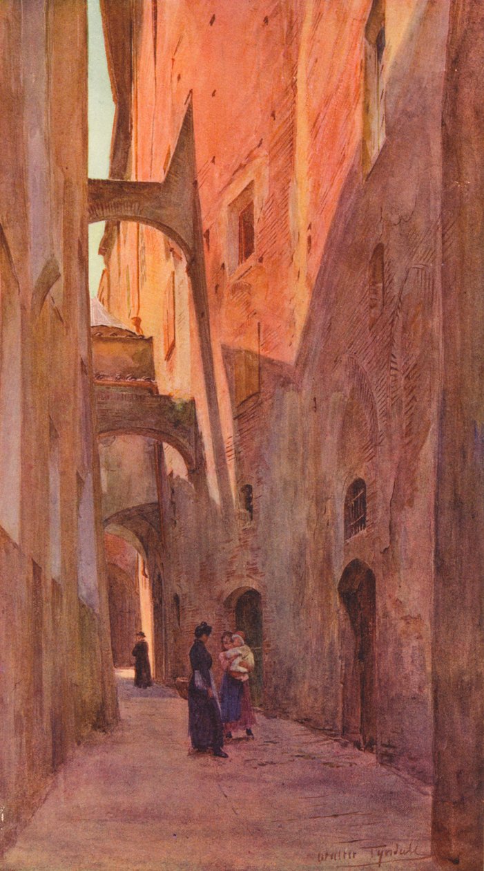 En gade i Siena, c1900 1913 af Walter Frederick Roofe Tyndale