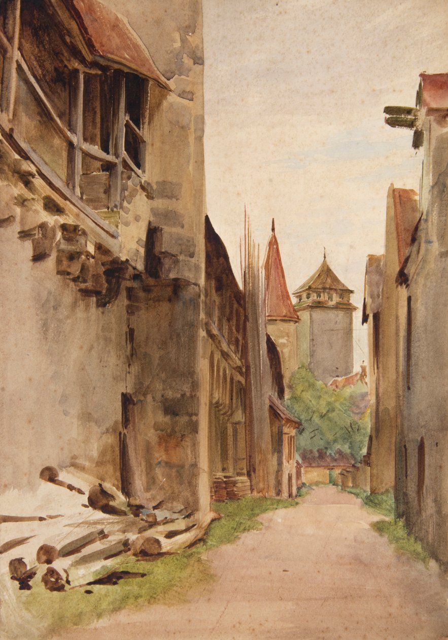 Baggade, Rothenburg (akvarel) af Walter Frederick Roofe Tyndale