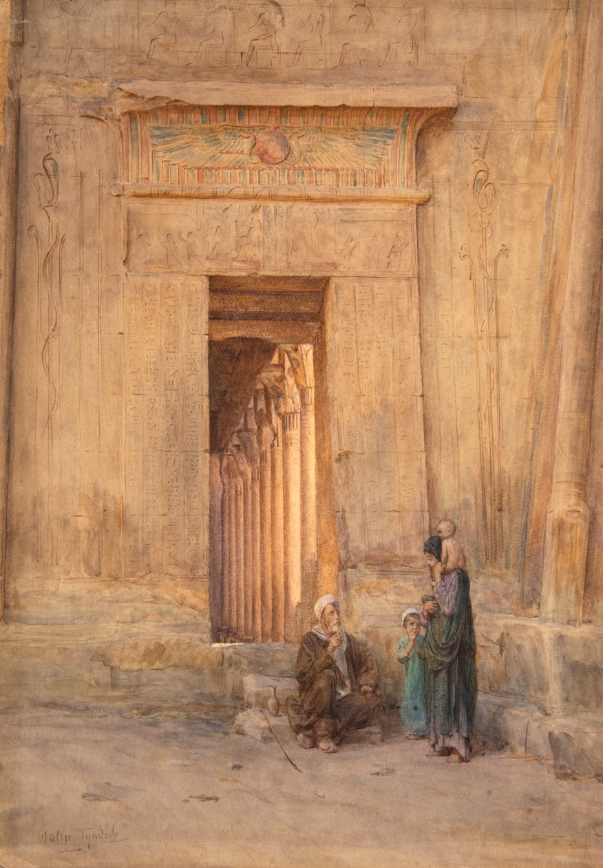 Døråbning i Isis-templet (akvarel) af Walter Frederick Roofe Tyndale