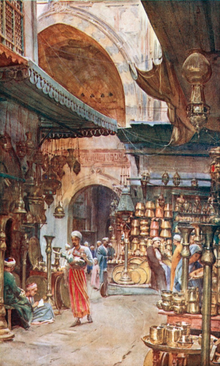Khan El-Khalil, Cairo (farvelitografi) af Walter Frederick Roofe Tyndale