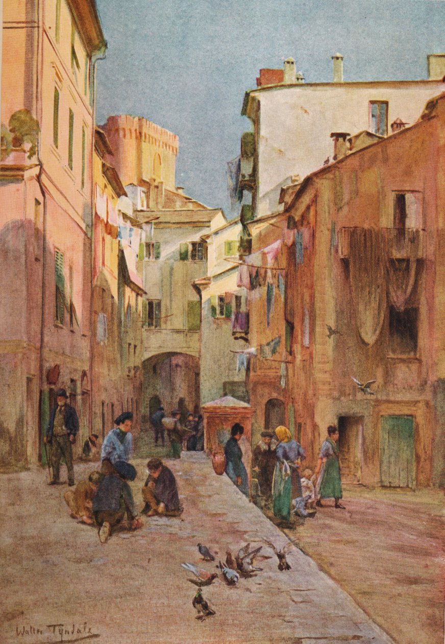 Piazzaen, Sestri Levante, c1910, 1912 af Walter Frederick Roofe Tyndale
