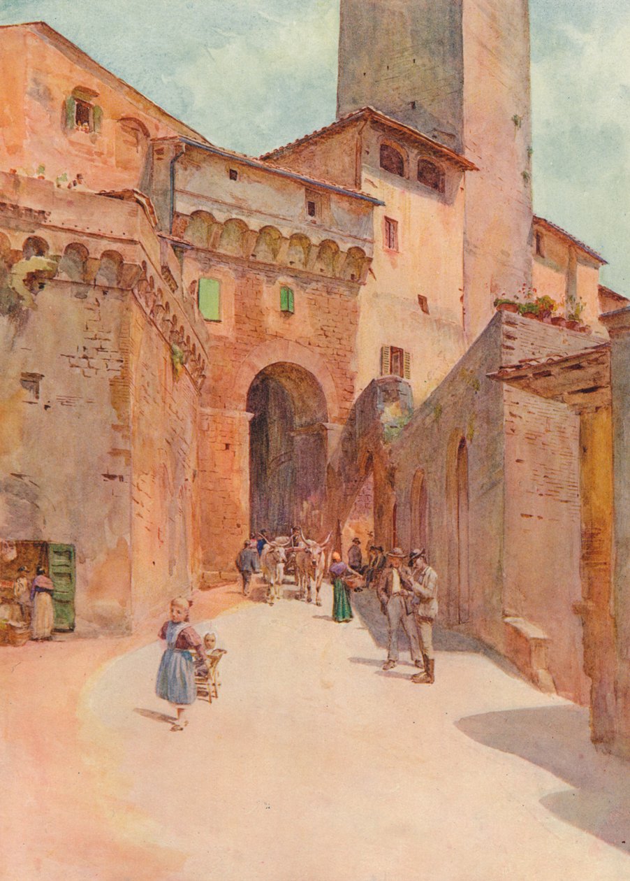 Portone Dei Becci, San Gimignano, c1900 1913 af Walter Frederick Roofe Tyndale