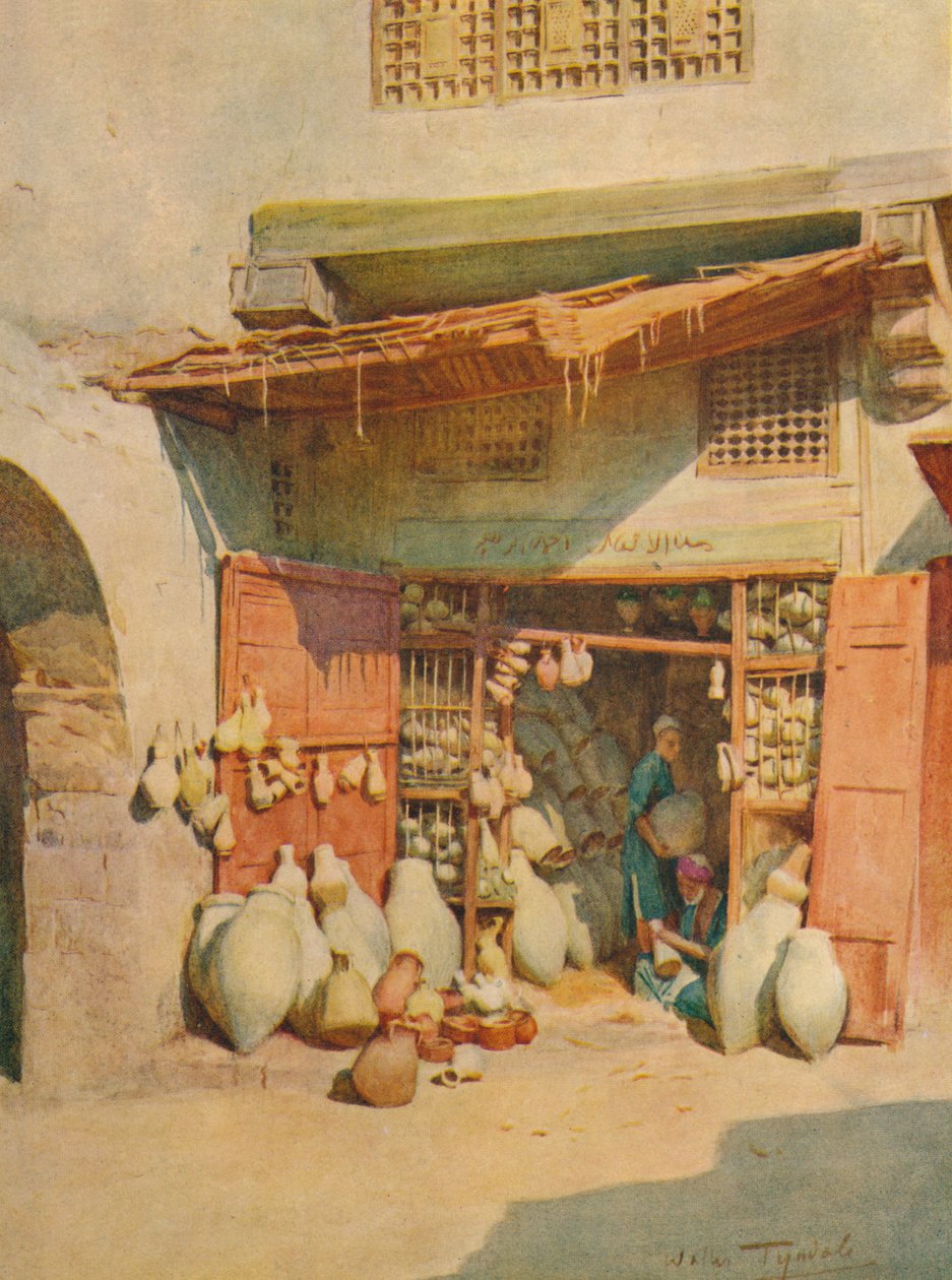 Pottery Bazaar in a Nile Village, c1905, 1912 af Walter Frederick Roofe Tyndale