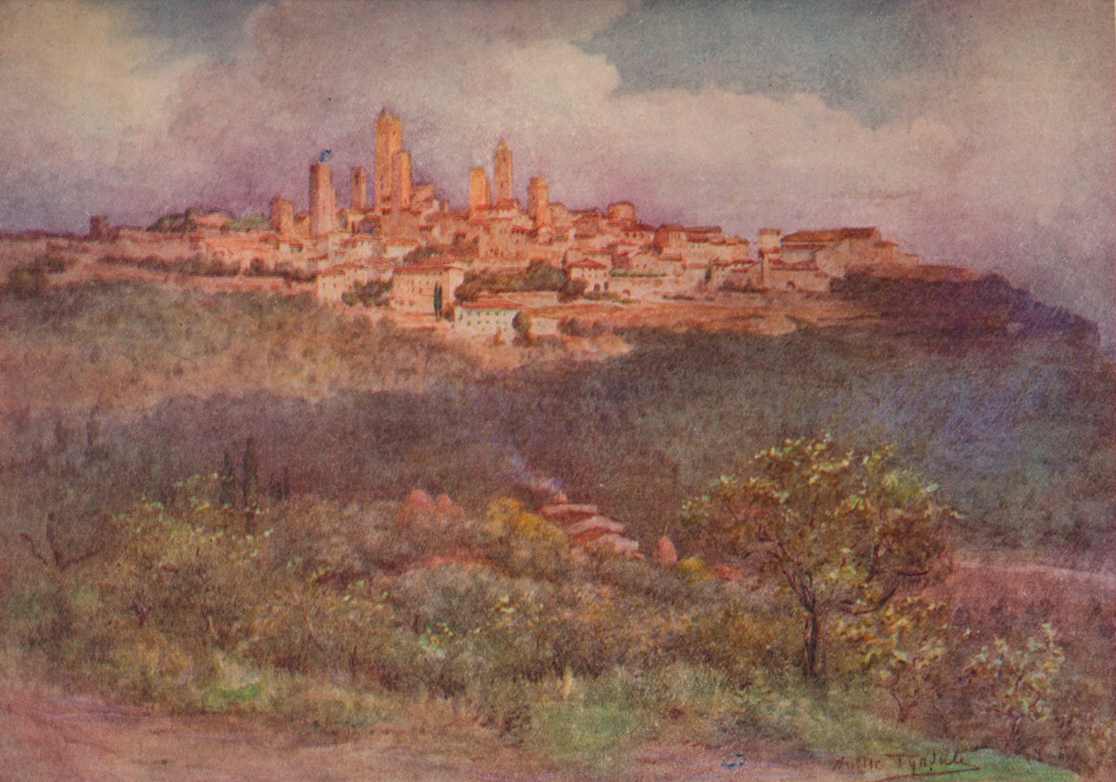 San Gimignano af Val DElsa, c1900 1913 af Walter Frederick Roofe Tyndale