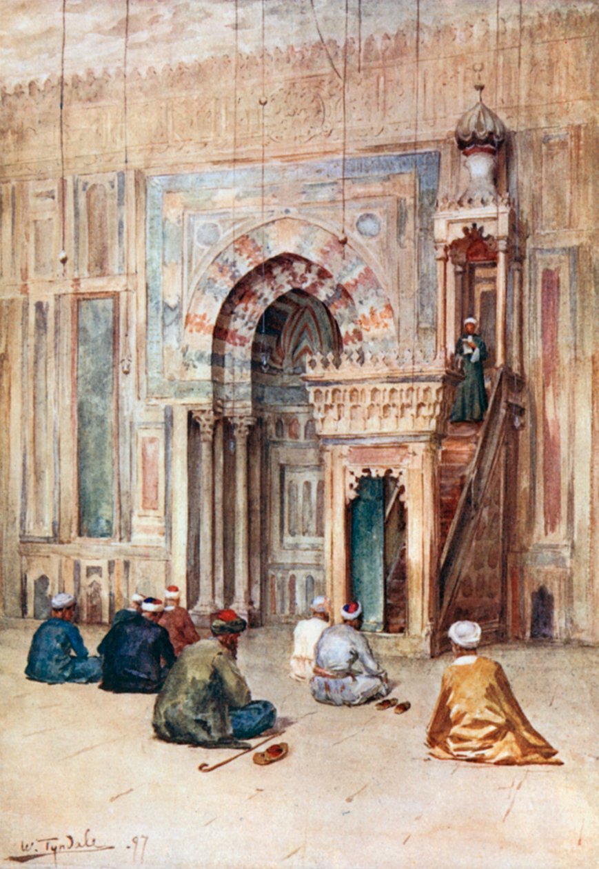 Helligdommen i Sultan Hasans moské (farvelitografi) af Walter Frederick Roofe Tyndale