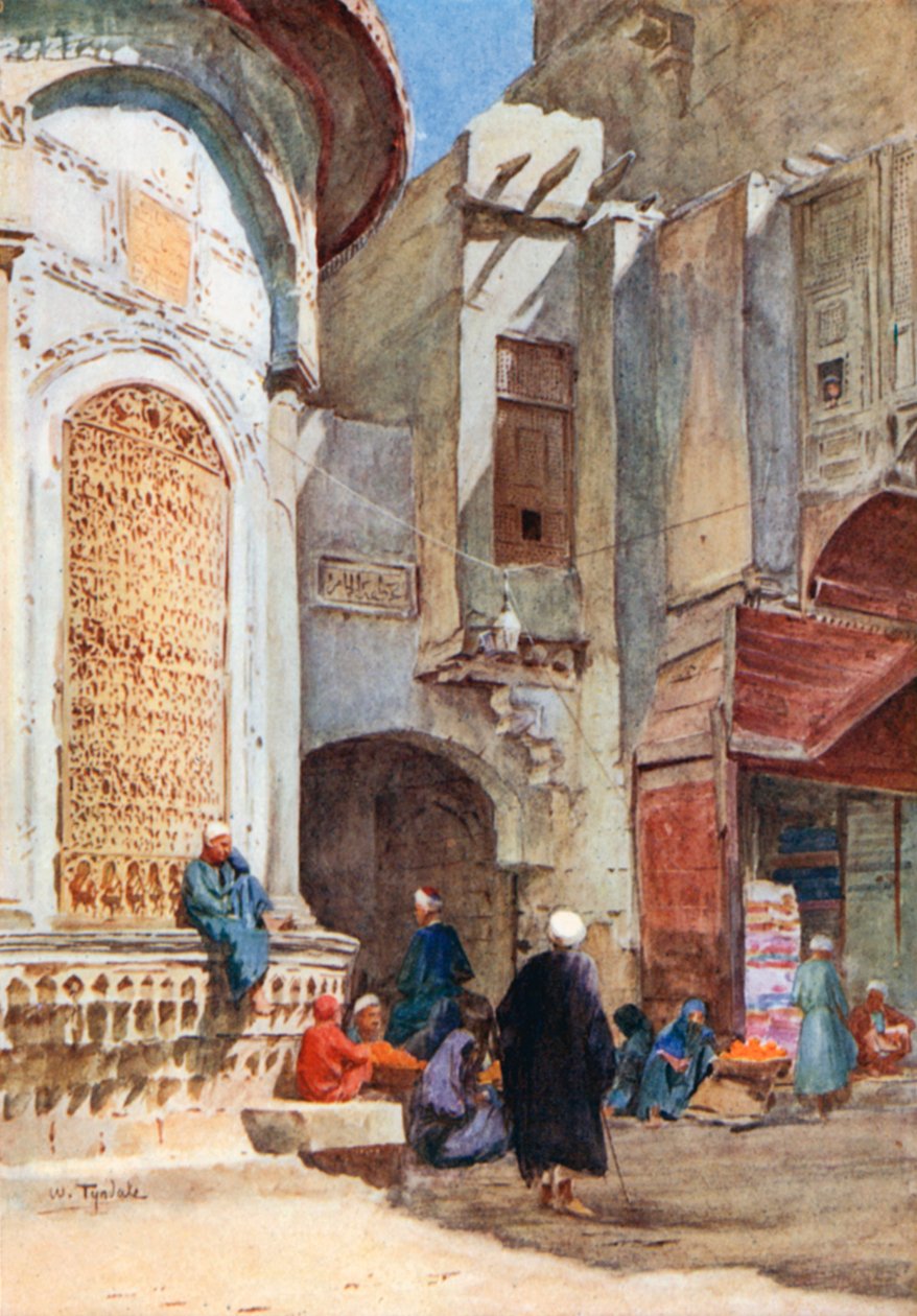 Sebil nær porten Zuweyla (farvelitografi) af Walter Frederick Roofe Tyndale