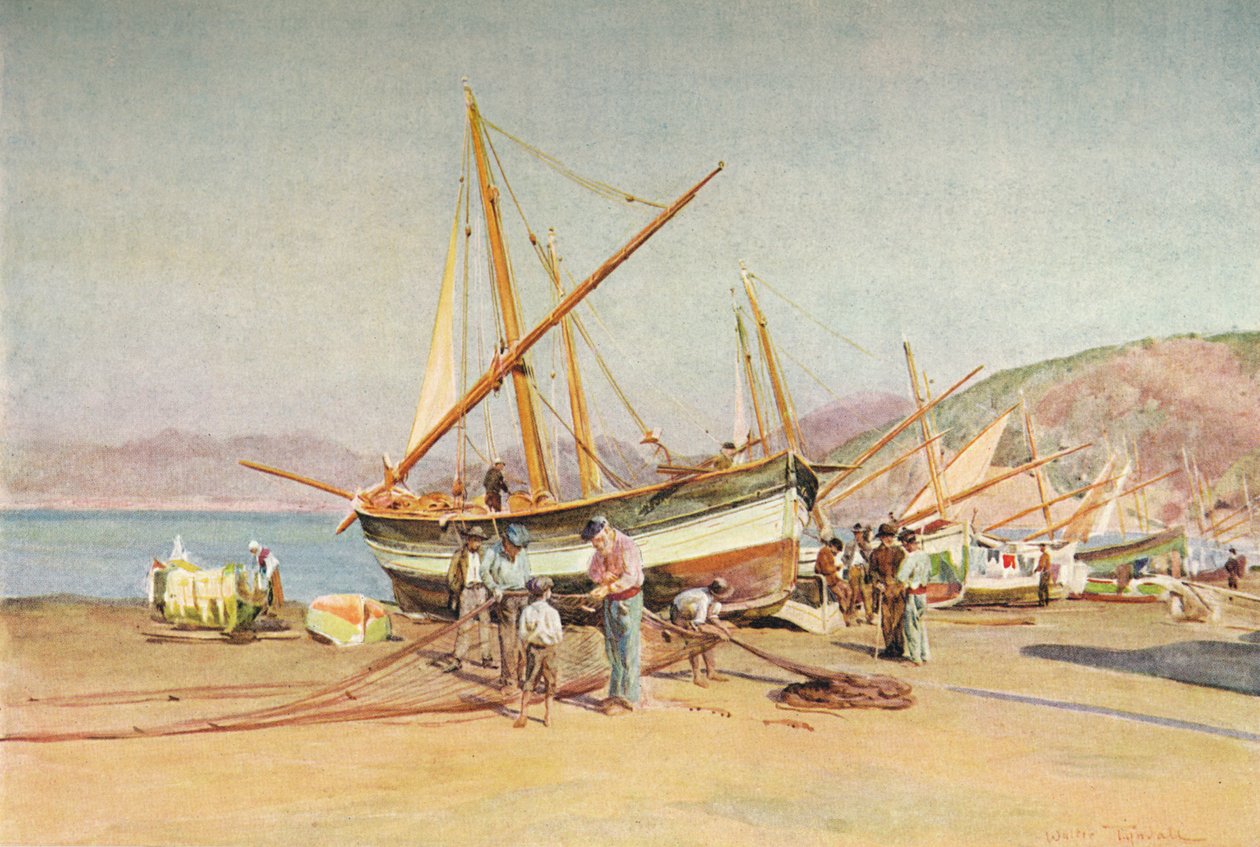 Stranden ved Sestri Levante, c1910, 1912 af Walter Frederick Roofe Tyndale