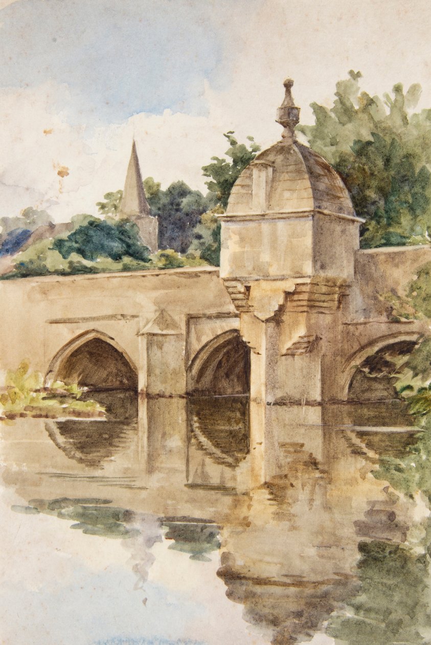 The Town Bridge, Bradford-on-Avon (akvarel) af Walter Frederick Roofe Tyndale